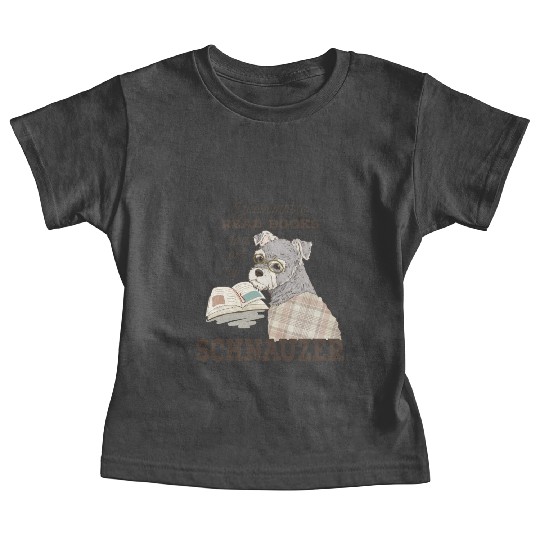Schnauzer Cartoon Book Lover Gift Baby Tees