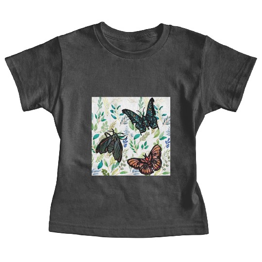 Two Butterflies and A Moth Baby Tees