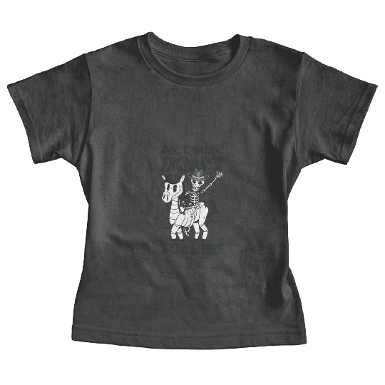 Halloween Cowboy Skeleton Foal Horse Riding Baby Tees