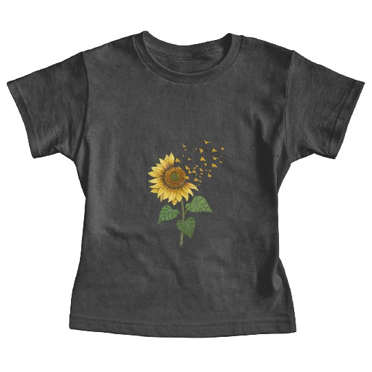 Sunflower Birds Cute Floral Birdwatching Baby Tees