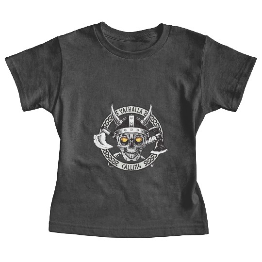 Valhalla Calling Skull And Axes Baby Tees