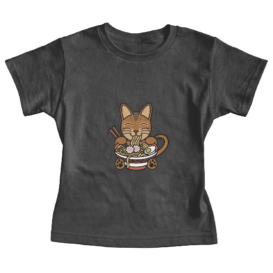 Abyssinian Cat Ramen Noodles Baby Tees