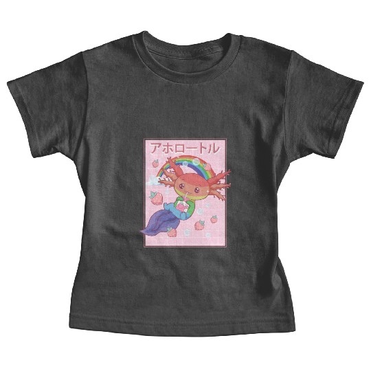 Kawaii Axolotl Strawberry Milk Gay Pride Baby Tees