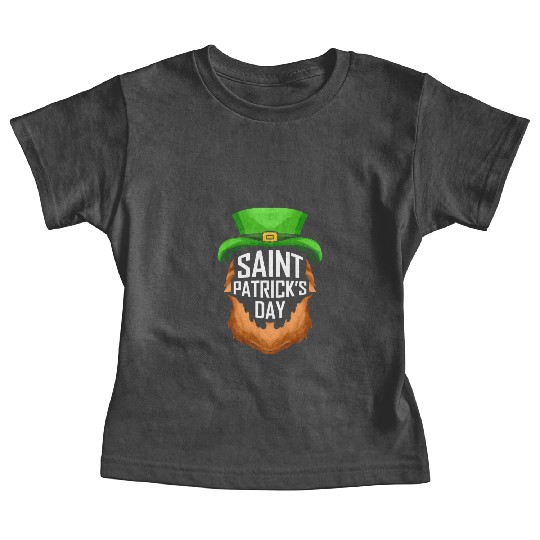 Red Beard And Green Hat Logo For St. Patricks Day Baby Tees
