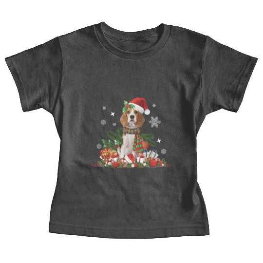 Christmas Beagle Dog Cute Baby Tees