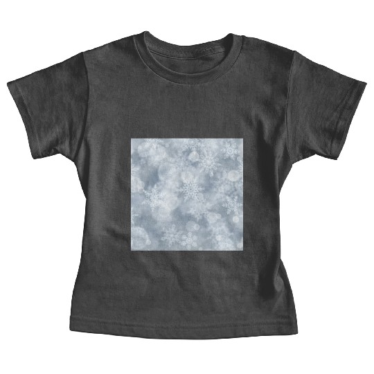 Grey White Snowflakes Pattern Baby Tees