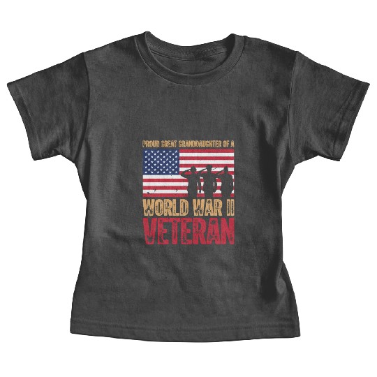 Proud Veteran Granddaughter Baby Tees