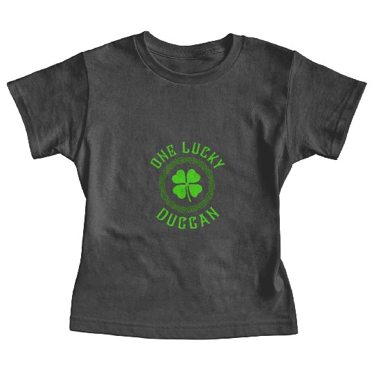 One Lucky Duggan Irish Family Four Leaf Clover Baby Tees