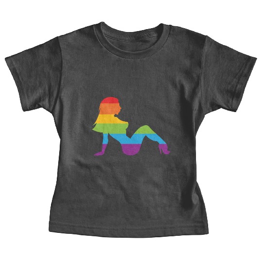 Sexy Retro Mudflap Girl Lesbian Pride LGBT Baby Tees