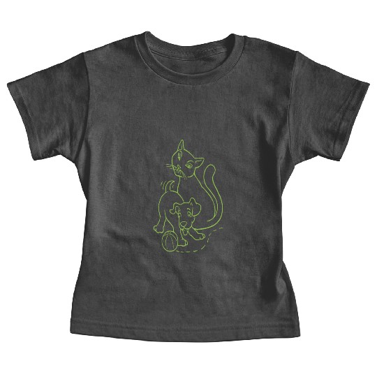 Cat And Dog Green Baby Tees