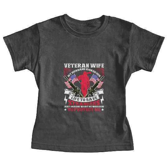 US Veteran's Wife Veterans Day Patriotic American Baby Tees