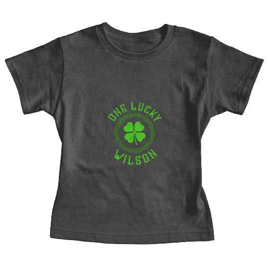 One Lucky Wilson Irish Family Four Leaf Clover Baby Tees