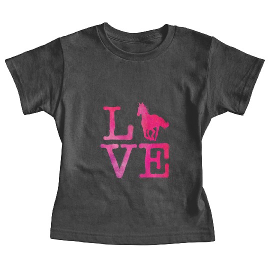 I Love Horse Watercolor Horses Riding Racing Gifts Baby Tees