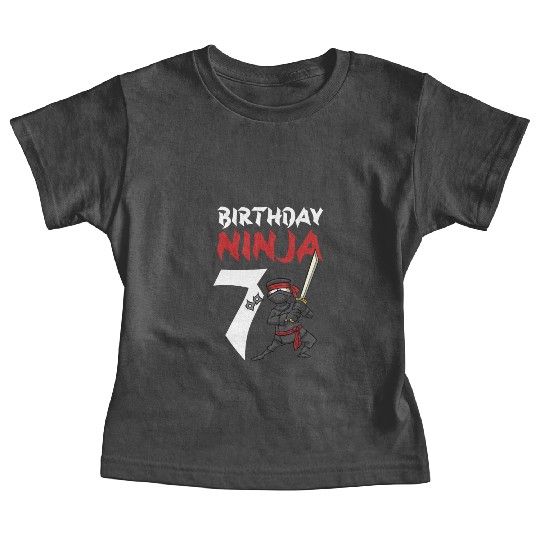 Birthday Party 7 Years Old Japanese Ninja Birthday Baby Tees