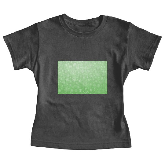 Abstract Green Snowflakes Pattern Baby Tees