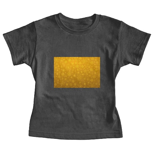 Abstract Yellow Snowflakes Pattern Baby Tees