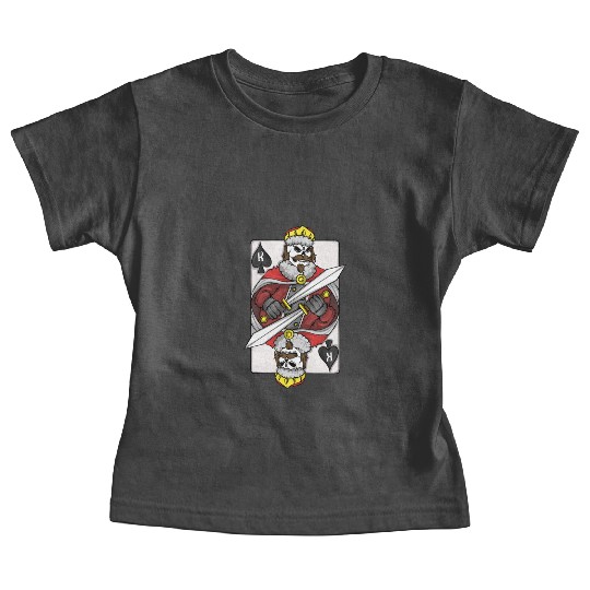 Poker Player King Poker Card Skeleton Gambler Baby Tees