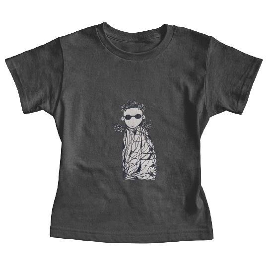 Black flowers ,earrings and sunglasses. Baby Tees