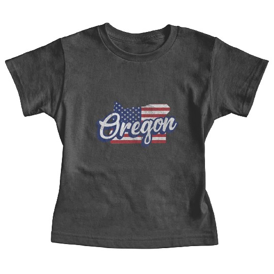 US Flag Oregon Map Design for proud Oregonians Baby Tees