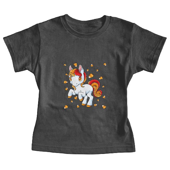 Halloween Unicorn Pony Candy Corn Halloween Baby Tees