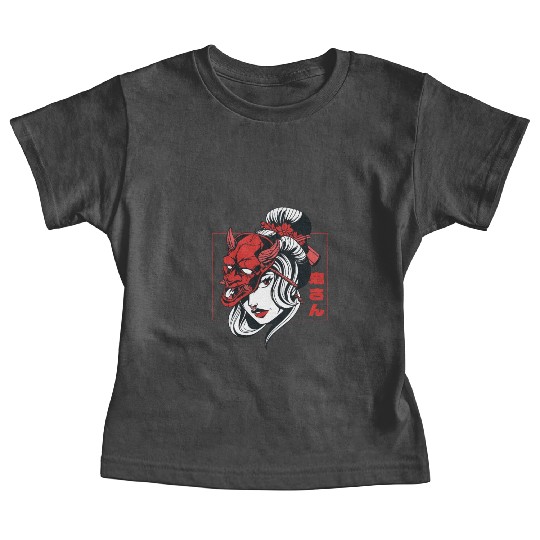 Oni Mask Samurai Demon Girl Japanese Anime Shinobi Baby Tees