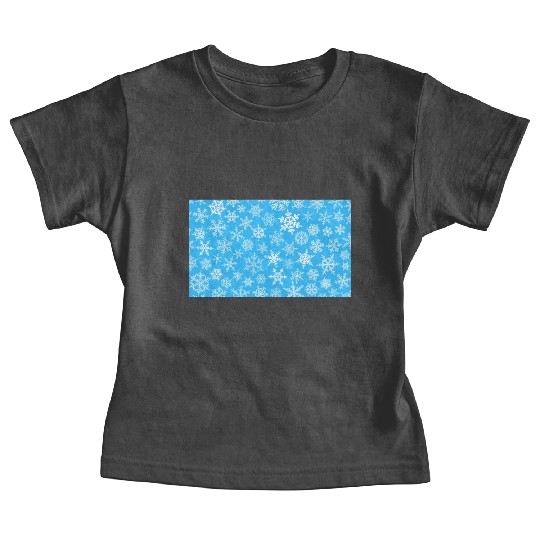 Winter Snowflakes Pattern Blue White Baby Tees
