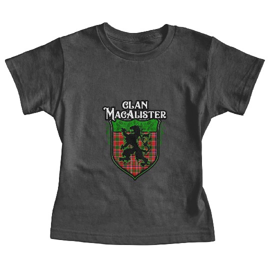 Clan MacAlister Scottish Tartan Rampant Lion Celts Baby Tees