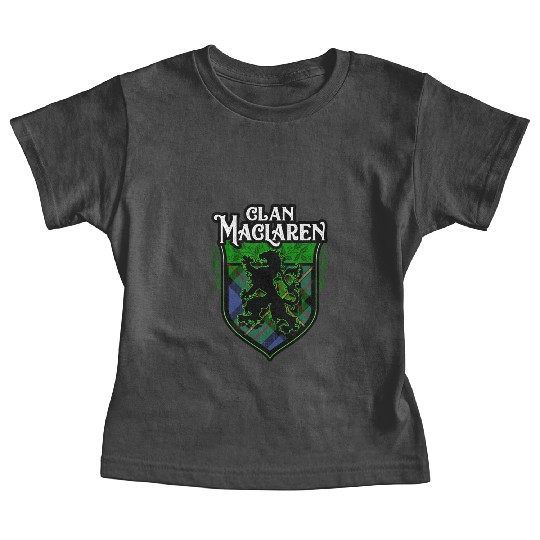 Clan MacLaren Scottish Tartan Rampant Lion Celtic Baby Tees