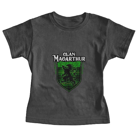 Clan MacArthur Scottish Tartan Rampant Lion Celtic Baby Tees