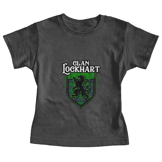 Clan Lockhart Scottish Tartan Rampant Lion Celtic Baby Tees