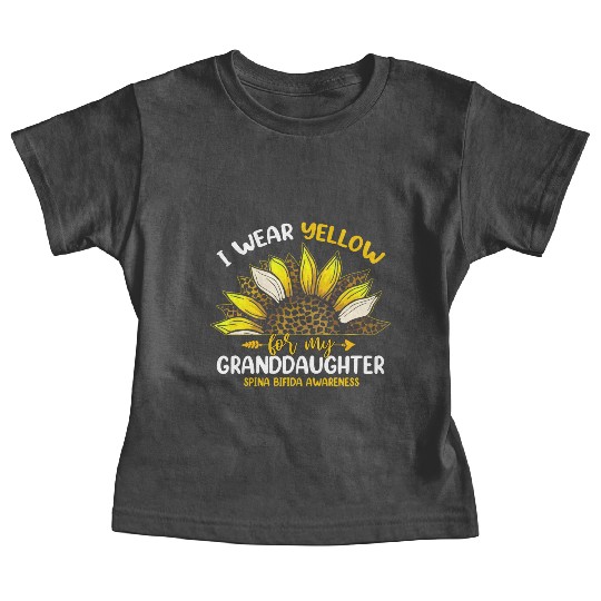 I Wear Yellow For My Granddaughter Spina Bifida Baby Tees