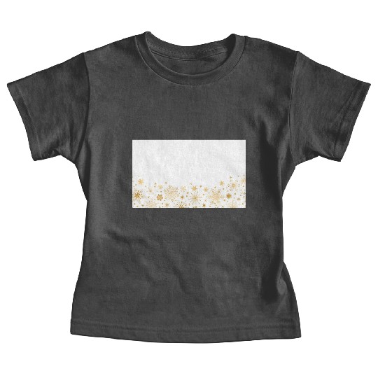 Elegant White Gold Snowflakes Baby Tees