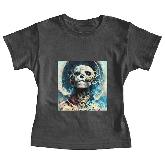Extremely Realistic Skull in Abstract Art Baby Tees