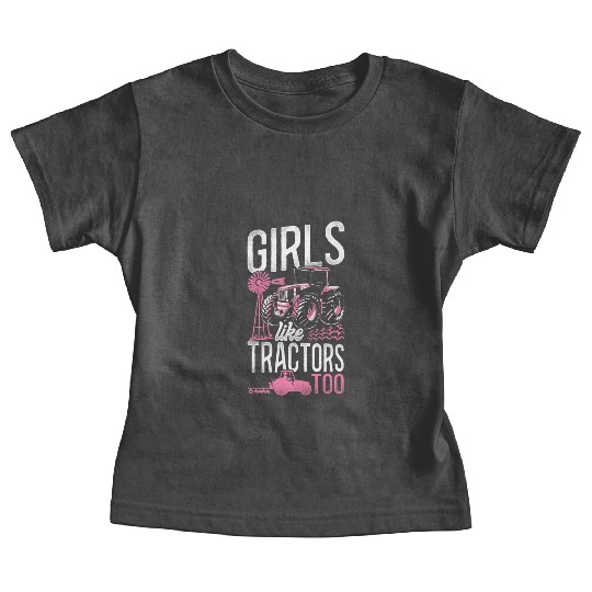 Farming Farmer Girl Tractor Baby Tees