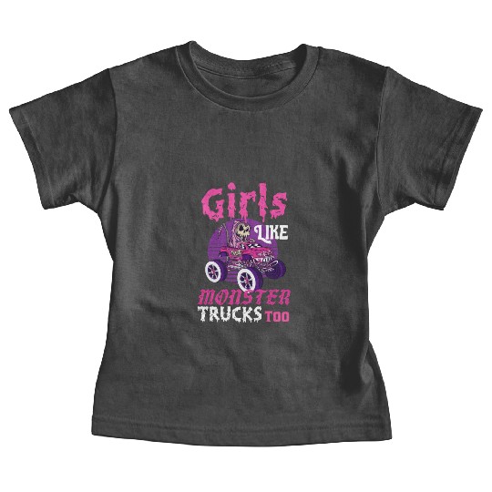 Girls Like Monster Trucks Grim Reaper Halloween Baby Tees