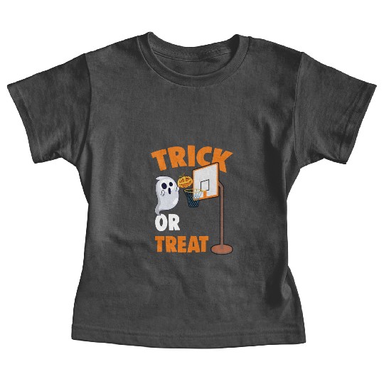 Creepy Basketball Pumpkin Ghost A Trick Or Treat Baby Tees