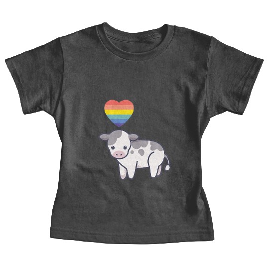 Gay Cow LGBTQ Pride Flag Lesbian Kawaii Anime Baby Tees