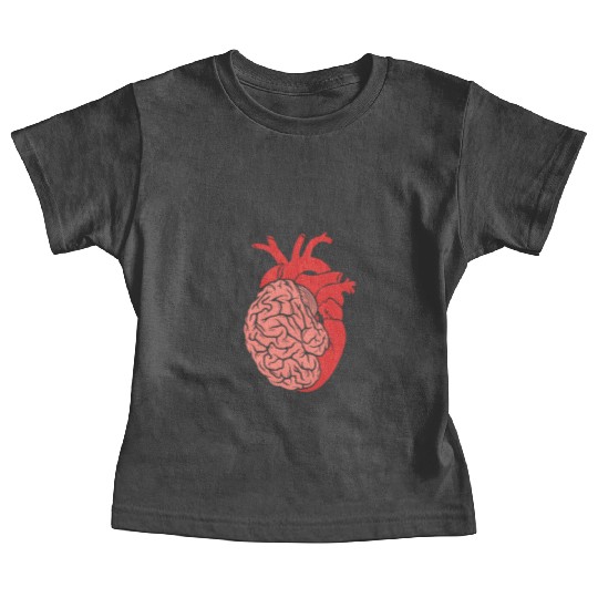 Half Brain Half Heart Organ Anatomy Science Baby Tees