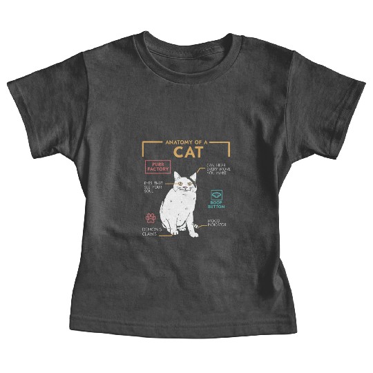 Funny Weird Cat Meme Smiling, Anatomy of A Cat Baby Tees
