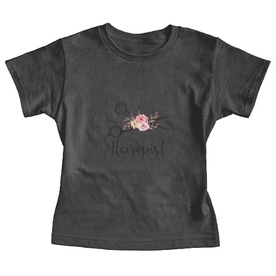 Hairapist Funny Flower Scissor Hairstylist Girls Baby Tees
