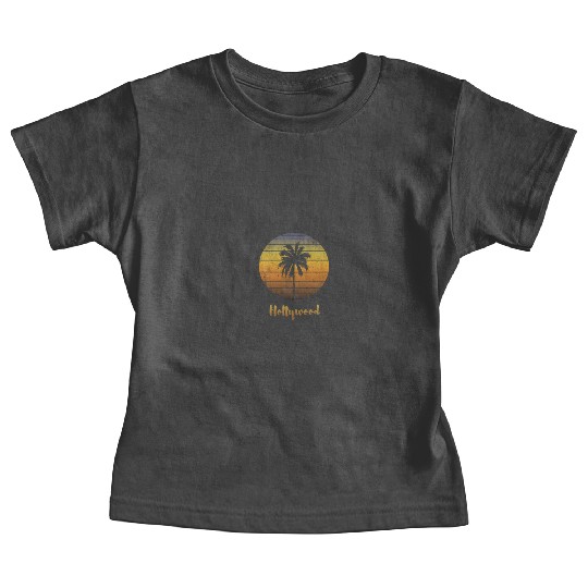 Retro Souvenir Hollywood California Sunset Baby Tees