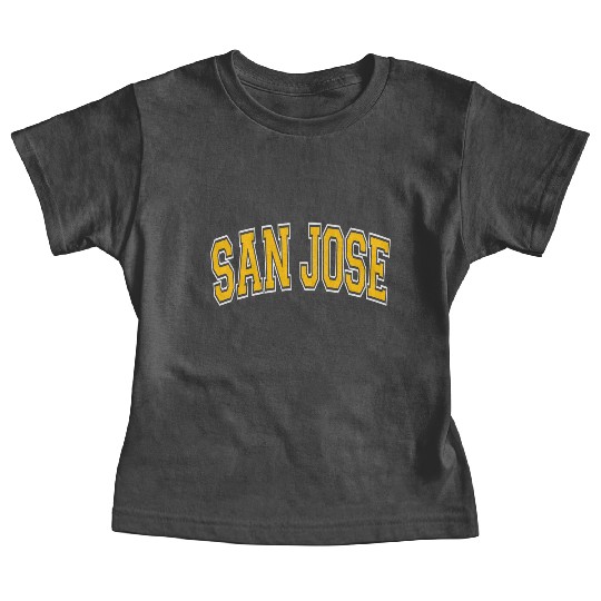 San Jose Varsity Style Amber Text Baby Tees