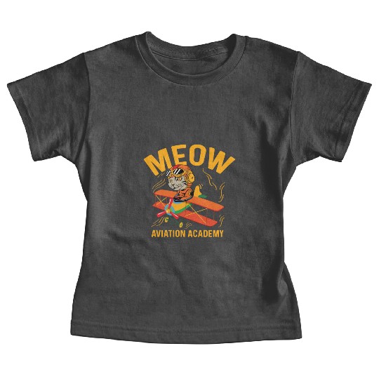 Meow Aviation Academy Co-Pilot Gift Baby Tees