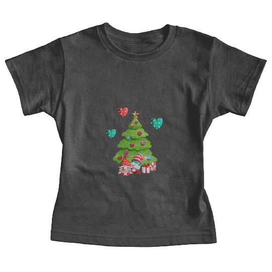 christmas is love, gnomes, christmas tree, love Baby Tees