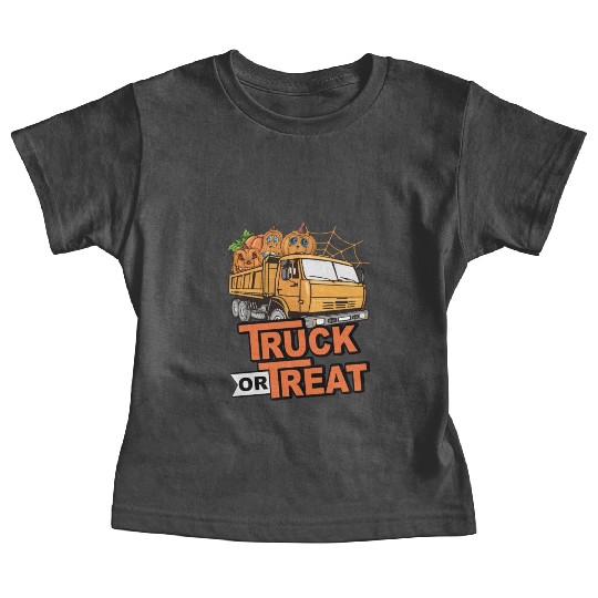 Funny Halloween Truck Or Treat Pumpkins Toddler Baby Tees