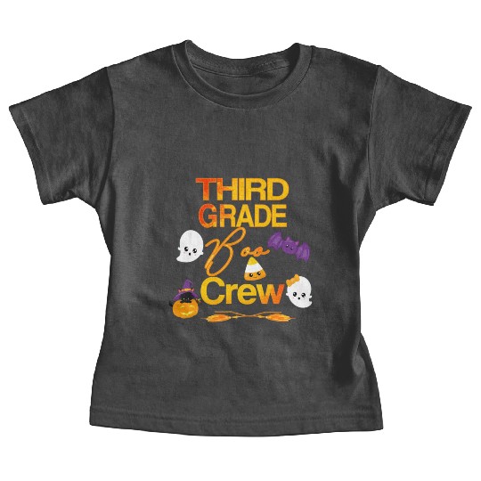 Halloween Third Grade Cute Boo Crew For Teacher Baby Tees