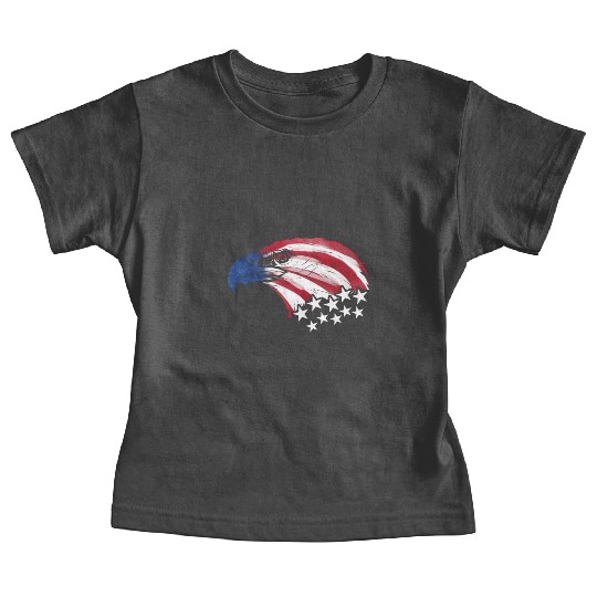 Bald Eagle US Flag Colors Patriotic 4th Of July Baby Tees