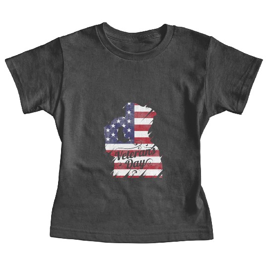 Patriotic Salute US Flag For Veterans Day Baby Tees