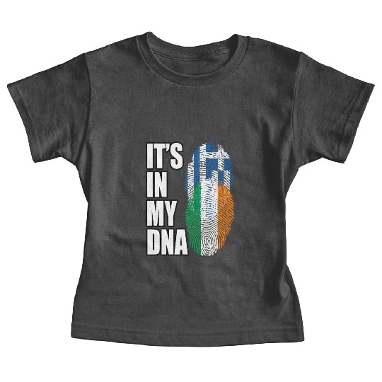Greek And Irish Mix Heritage DNA Flag Baby Tees