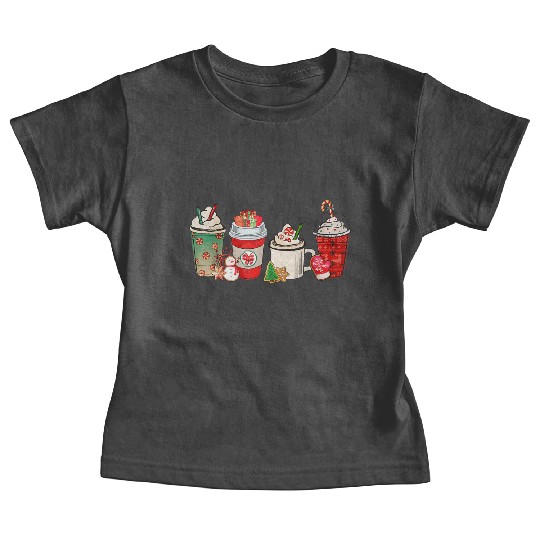 Merry Christmas Coffee Snowman Latte Peppermint Baby Tees